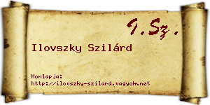 Ilovszky Szilárd névjegykártya